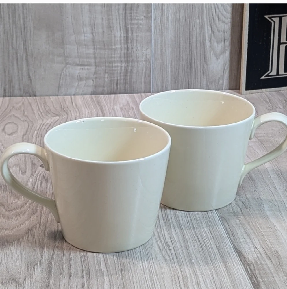 Crate & Barrel Coffee Mugs Cream Neutral Classic Minimalist (2)